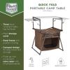 imageTIMBER RIDGE Outdoor Folding Camping Kitchen Table Lightweight Portable Aluminum Cooking Table with Storage and Carry Bag Camp Cook Station Foldable Grill Table for BBQ Picnic Backyard BrownBrown
