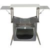 imageTIMBER RIDGE Outdoor Folding Camping Kitchen Table Lightweight Portable Aluminum Cooking Table with Storage and Carry Bag Camp Cook Station Foldable Grill Table for BBQ Picnic Backyard BrownGrey