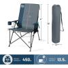 imageTIMBER RIDGE Oversized Camping Chair with Lumbar Support Portable Folding Chair Heavy Duty for Adults Supports 450 LBS for Outdoor Camping Lawn with High Back Cup Holder Side Pocket  BlueBlue