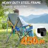 imageTIMBER RIDGE Oversized Camping Chair with Lumbar Support Portable Folding Chair Heavy Duty for Adults Supports 450 LBS for Outdoor Camping Lawn with High Back Cup Holder Side Pocket  BlueBlue