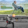 imageTIMBER RIDGE Oversized Camping Chair with Lumbar Support Portable Folding Chair Heavy Duty for Adults Supports 450 LBS for Outdoor Camping Lawn with High Back Cup Holder Side Pocket  BlueGrey