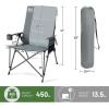 imageTIMBER RIDGE Oversized Camping Chair with Lumbar Support Portable Folding Chair Heavy Duty for Adults Supports 450 LBS for Outdoor Camping Lawn with High Back Cup Holder Side Pocket  BlueGrey