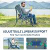 imageTIMBER RIDGE Oversized Camping Chair with Lumbar Support Portable Folding Chair Heavy Duty for Adults Supports 450 LBS for Outdoor Camping Lawn with High Back Cup Holder Side Pocket  BlueBlue