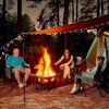 imageTIMBER RIDGE Oversized Camping Chair with Lumbar Support Portable Folding Chair Heavy Duty for Adults Supports 450 LBS for Outdoor Camping Lawn with High Back Cup Holder Side Pocket  BlueHeated Gray