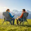 imageTIMBER RIDGE Oversized Camping Chair with Lumbar Support Portable Folding Chair Heavy Duty for Adults Supports 450 LBS for Outdoor Camping Lawn with High Back Cup Holder Side Pocket  BlueBlue
