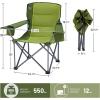 imageTIMBER RIDGE Oversized Folding Camping Chair for Adults Support 550 LBS Heavy Duty with Cup Holder Side Pocket for Camp Lawn Picnic Tan 2 PackGreen2 Pack