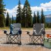 imageTIMBER RIDGE Oversized Folding Camping Chair for Adults Support 550 LBS Heavy Duty with Cup Holder Side Pocket for Camp Lawn Picnic Tan 2 PackNavy2 Pack