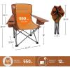 imageTIMBER RIDGE Oversized Folding Camping Chair for Adults Support 550 LBS Heavy Duty with Cup Holder Side Pocket for Camp Lawn Picnic Tan 2 PackOrange2 Pack