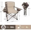 imageTIMBER RIDGE Oversized Folding Camping Chair for Adults Support 550 LBS Heavy Duty with Cup Holder Side Pocket for Camp Lawn Picnic Tan 2 PackTan2 Pack