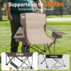 imageTIMBER RIDGE Oversized Folding Camping Chair for Adults Support 550 LBS Heavy Duty with Cup Holder Side Pocket for Camp Lawn Picnic Tan 2 PackTan2 Pack