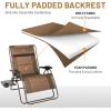 imageTIMBER RIDGE Oversized Zero Gravity Chair 33In Wide XXL Zero Gravity Reclining Chair with Side Table Full Padded Lounge Chair for Outdoor Camping Patio Lawn Heavy Duty Supports 500lbs Blue1 PackBrown2 Pack