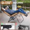 imageTIMBER RIDGE Oversized Zero Gravity Chair 33In Wide XXL Zero Gravity Reclining Chair with Side Table Full Padded Lounge Chair for Outdoor Camping Patio Lawn Heavy Duty Supports 500lbs Blue1 PackBrown1 Pack