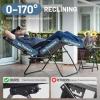 imageTIMBER RIDGE Oversized Zero Gravity Chair 33In Wide XXL Zero Gravity Reclining Chair with Side Table Full Padded Lounge Chair for Outdoor Camping Patio Lawn Heavy Duty Supports 500lbs Blue1 PackGrey2 Pack