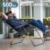imageTIMBER RIDGE Oversized Zero Gravity Chair 33In Wide XXL Zero Gravity Reclining Chair with Side Table Full Padded Lounge Chair for Outdoor Camping Patio Lawn Heavy Duty Supports 500lbs Blue1 PackGrey2 Pack