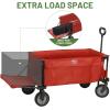 imageTIMBER RIDGE Tailgate Collapsible Folding Wagon Cart Heavy Duty Utility Push Pull Beach Wagon Foldable Outdoor Grocery Cart with Side Pockets for Camping Garden Shopping Holds 225 lbs Red