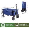 imageTIMBER RIDGE Tailgate Collapsible Folding Wagon Cart Heavy Duty Utility Push Pull Beach Wagon Foldable Outdoor Grocery Cart with Side Pockets for Camping Garden Shopping Holds 225 lbs Blue