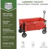imageTIMBER RIDGE Tailgate Collapsible Folding Wagon Cart Heavy Duty Utility Push Pull Beach Wagon Foldable Outdoor Grocery Cart with Side Pockets for Camping Garden Shopping Holds 225 lbs Red