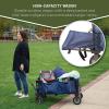 imageTIMBER RIDGE Tailgate Collapsible Folding Wagon Cart Heavy Duty Utility Push Pull Beach Wagon Foldable Outdoor Grocery Cart with Side Pockets for Camping Garden Shopping Holds 225 lbs Blue