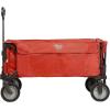 imageTIMBER RIDGE Tailgate Collapsible Folding Wagon Cart Heavy Duty Utility Push Pull Beach Wagon Foldable Outdoor Grocery Cart with Side Pockets for Camping Garden Shopping Holds 225 lbs Red