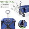imageTIMBER RIDGE Tailgate Collapsible Folding Wagon Cart Heavy Duty Utility Push Pull Beach Wagon Foldable Outdoor Grocery Cart with Side Pockets for Camping Garden Shopping Holds 225 lbs Blue