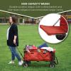 imageTIMBER RIDGE Tailgate Collapsible Folding Wagon Cart Heavy Duty Utility Push Pull Beach Wagon Foldable Outdoor Grocery Cart with Side Pockets for Camping Garden Shopping Holds 225 lbs Red