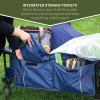 imageTIMBER RIDGE Tailgate Collapsible Folding Wagon Cart Heavy Duty Utility Push Pull Beach Wagon Foldable Outdoor Grocery Cart with Side Pockets for Camping Garden Shopping Holds 225 lbs Blue
