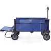 imageTIMBER RIDGE Tailgate Collapsible Folding Wagon Cart Heavy Duty Utility Push Pull Beach Wagon Foldable Outdoor Grocery Cart with Side Pockets for Camping Garden Shopping Holds 225 lbs Blue