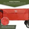 imageTIMBER RIDGE Tailgate Collapsible Folding Wagon Cart Heavy Duty Utility Push Pull Beach Wagon Foldable Outdoor Grocery Cart with Side Pockets for Camping Garden Shopping Holds 225 lbs Red