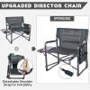 imageTIMBER RIDGE XXL Upgraded Oversized Directors Chairs with Foldable Side Table Detachable Side Pocket Heavy Duty Folding Camping Chair up to 600 Lbs Weight Capacity Grey Ideal Gift 2 PackDark Grey