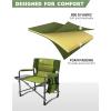 imageTIMBER RIDGE XXL Upgraded Oversized Directors Chairs with Foldable Side Table Detachable Side Pocket Heavy Duty Folding Camping Chair up to 600 Lbs Weight Capacity Grey Ideal Gift 2 PackGreen