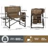 imageTIMBER RIDGE XXL Upgraded Oversized Directors Chairs with Foldable Side Table Detachable Side Pocket Heavy Duty Folding Camping Chair up to 600 Lbs Weight Capacity Grey Ideal Gift 2 PackBrown