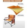 imageTIMBER RIDGE XXL Upgraded Oversized Directors Chairs with Foldable Side Table Detachable Side Pocket Heavy Duty Folding Camping Chair up to 600 Lbs Weight Capacity Grey Ideal Gift 2 PackOrange