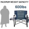 imageTIMBER RIDGE XXL Upgraded Oversized Directors Chairs with Foldable Side Table Detachable Side Pocket Heavy Duty Folding Camping Chair up to 600 Lbs Weight Capacity Grey Ideal Gift 2 PackBlue2 Pack