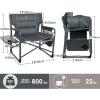 imageTIMBER RIDGE XXL Upgraded Oversized Directors Chairs with Foldable Side Table Detachable Side Pocket Heavy Duty Folding Camping Chair up to 600 Lbs Weight Capacity Grey Ideal Gift 2 PackDark Grey