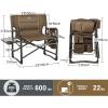 imageTIMBER RIDGE XXL Upgraded Oversized Directors Chairs with Foldable Side Table Detachable Side Pocket Heavy Duty Folding Camping Chair up to 600 Lbs Weight Capacity Grey Ideal Gift 2 PackBrown2 Pack