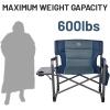 imageTIMBER RIDGE XXL Upgraded Oversized Directors Chairs with Foldable Side Table Detachable Side Pocket Heavy Duty Folding Camping Chair up to 600 Lbs Weight Capacity Grey Ideal Gift 2 PackBlue