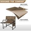 imageTIMBER RIDGE XXL Upgraded Oversized Directors Chairs with Foldable Side Table Detachable Side Pocket Heavy Duty Folding Camping Chair up to 600 Lbs Weight Capacity Grey Ideal Gift 2 PackBrown