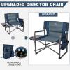 imageTIMBER RIDGE XXL Upgraded Oversized Directors Chairs with Foldable Side Table Detachable Side Pocket Heavy Duty Folding Camping Chair up to 600 Lbs Weight Capacity Grey Ideal Gift 2 PackBlue2 Pack