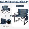 imageTIMBER RIDGE XXL Upgraded Oversized Directors Chairs with Foldable Side Table Detachable Side Pocket Heavy Duty Folding Camping Chair up to 600 Lbs Weight Capacity Grey Ideal Gift 2 PackBlue