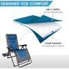 imageTIMBER RIDGE Zero Gravity Chair Oversized Recliner 350lbs Capacity Patio Lounge Chair Padded Lawn Chair with Headrest XXL for Outdoor Camping Patio LawnBlue