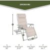 imageTIMBER RIDGE Zero Gravity Chairs Folding Recliner Chair Padded with Cup Holder and Headrest Adjustable Lounge Reclining Chair for Outdoor Camping Lawn Patio Indoor Supports 350lbs BrownBrown