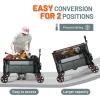 imageTimber Ridge 350L Extra Large Collapsible Folding Wagon Carts with Brake Heavy Duty Outdoor Camping Utility Wagons with Extended Height Adjustable Handle Cup Holders Side BagBlueGray