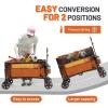 imageTimber Ridge 350L Extra Large Collapsible Folding Wagon Carts with Brake Heavy Duty Outdoor Camping Utility Wagons with Extended Height Adjustable Handle Cup Holders Side BagBlueOrange