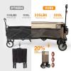 imageTimber Ridge 350L Extra Large Collapsible Folding Wagon Carts with Brake Heavy Duty Outdoor Camping Utility Wagons with Extended Height Adjustable Handle Cup Holders Side BagBlueTan