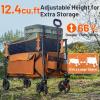 imageTimber Ridge 350L Extra Large Collapsible Folding Wagon Carts with Brake Heavy Duty Outdoor Camping Utility Wagons with Extended Height Adjustable Handle Cup Holders Side BagBlueOrange