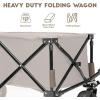 imageTimber Ridge 350L Extra Large Collapsible Folding Wagon Carts with Brake Heavy Duty Outdoor Camping Utility Wagons with Extended Height Adjustable Handle Cup Holders Side BagBlueTan