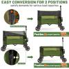 imageTimber Ridge 350L Extra Large Collapsible Folding Wagon Carts with Brake Heavy Duty Outdoor Camping Utility Wagons with Extended Height Adjustable Handle Cup Holders Side BagBlueGreen