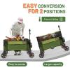 imageTimber Ridge 350L Extra Large Collapsible Folding Wagon Carts with Brake Heavy Duty Outdoor Camping Utility Wagons with Extended Height Adjustable Handle Cup Holders Side BagBlueGreen
