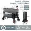 imageTimber Ridge 350L Extra Large Collapsible Folding Wagon Carts with Brake Heavy Duty Outdoor Camping Utility Wagons with Extended Height Adjustable Handle Cup Holders Side BagBlueGray