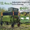 imageTimber Ridge 350L Extra Large Collapsible Folding Wagon Carts with Brake Heavy Duty Outdoor Camping Utility Wagons with Extended Height Adjustable Handle Cup Holders Side BagBlueGreen
